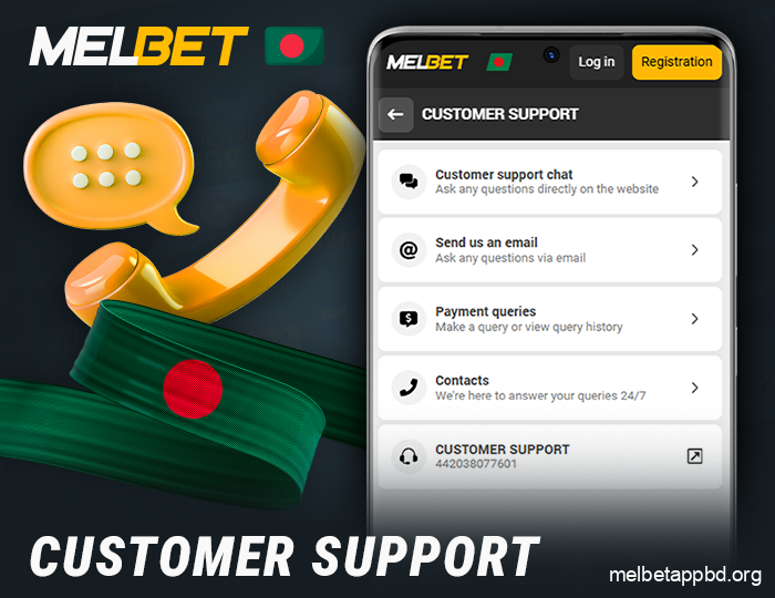 Bangladesh player support service in the Melbet app