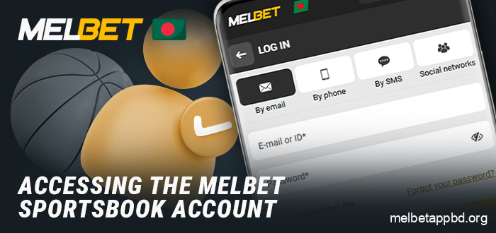 Logging into Melbet account in mobile app